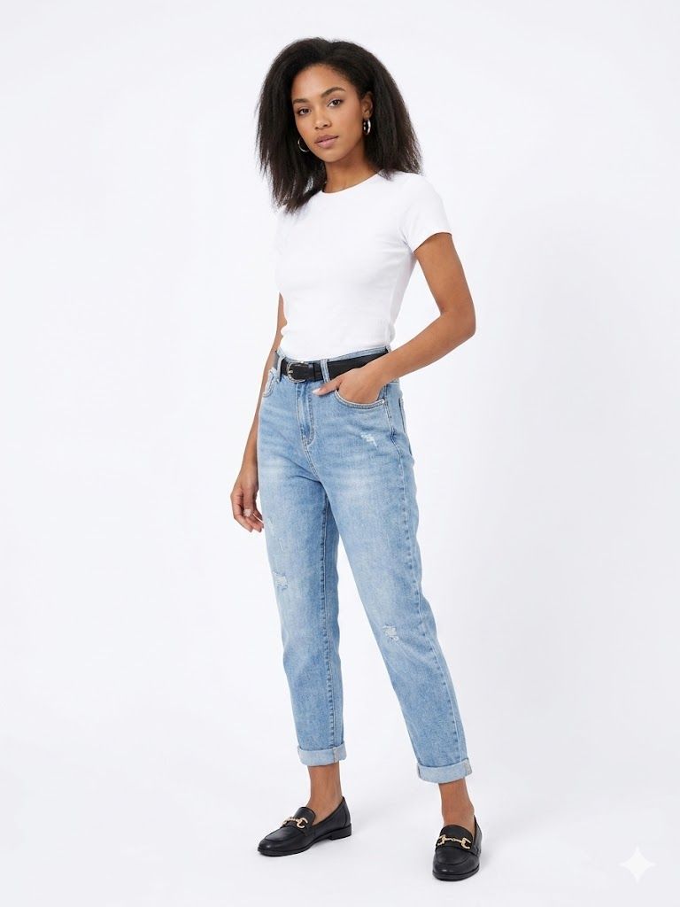 Distressed Mom Jeans
